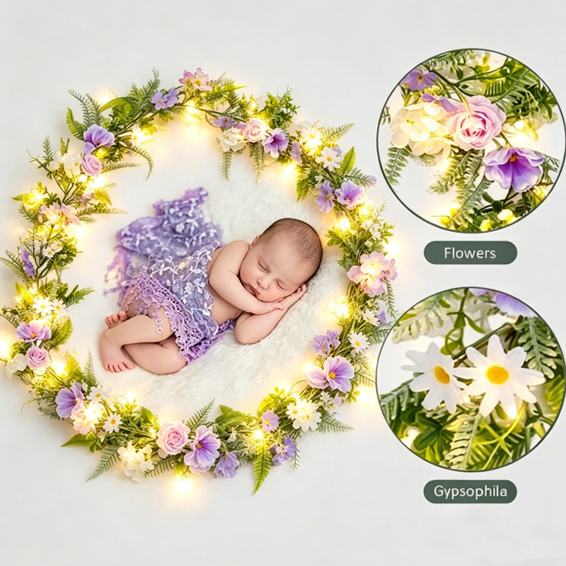 Photography Artificial Lighting - Rangkaian Bunga Peony Daisy LED, Hiasan