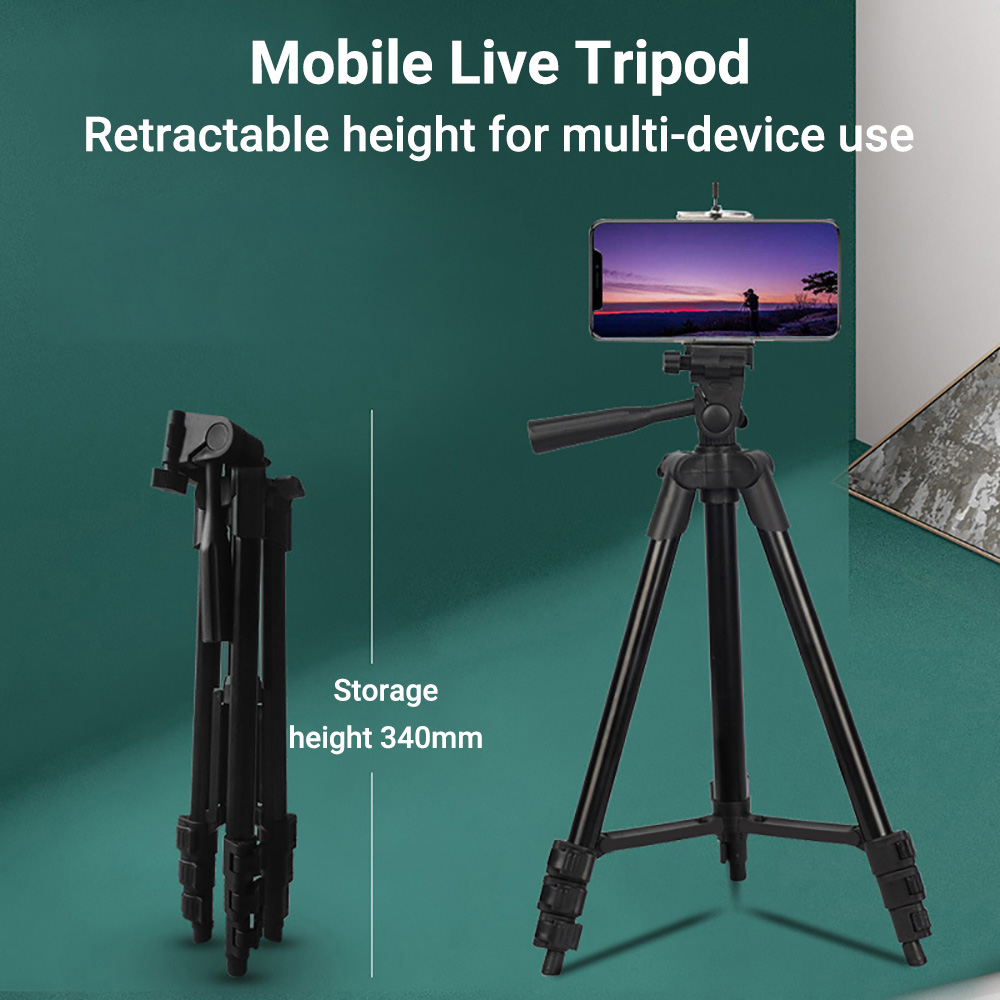 Photography Lighting Essentials - Tripod Aluminium yang Dapat Disesuaikan, Lipat,