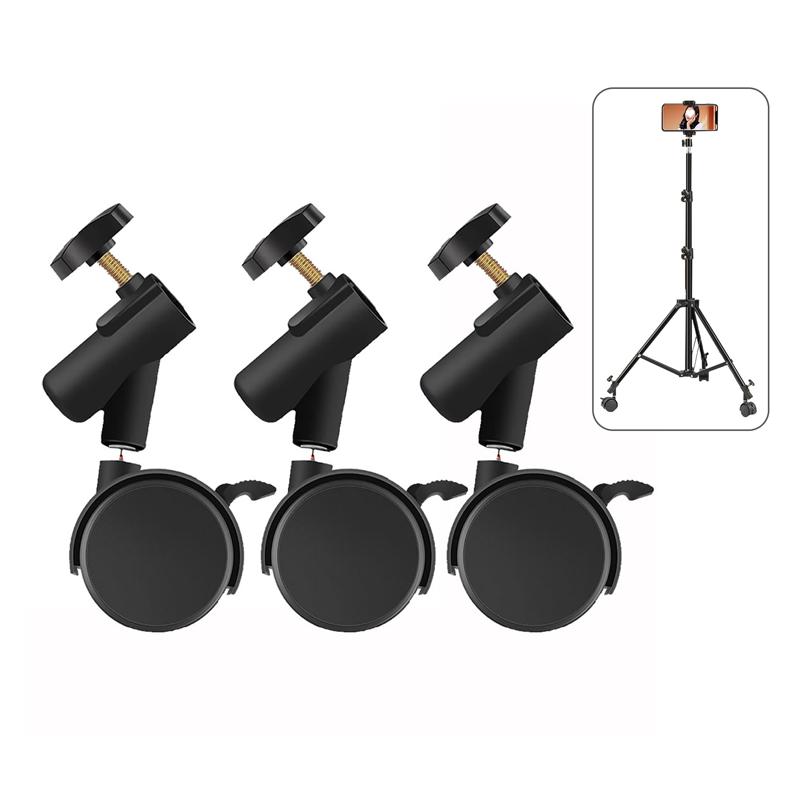 Photography Lighting Set - 3 buah/set Roda Kastor Fleksibel dengan