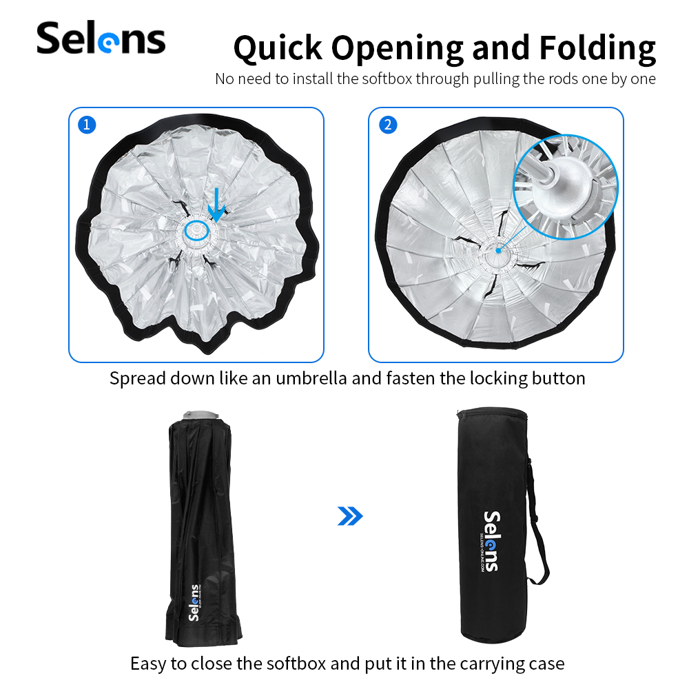 Selens 70/90/120cm Softbox Pay - Parabolic Umbrella Deep ulasan dan harga
