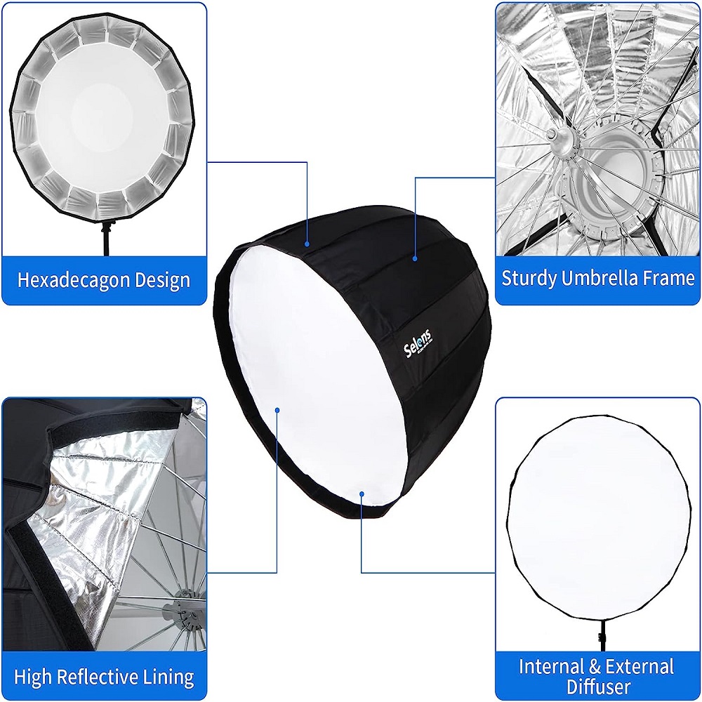 Selens 120cm enam tanduk dalam - Parabolic Umbrella Deep ulasan dan harga