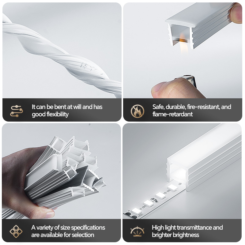 Profil Saluran LED Silikon Fle - Diffusion Material Roll ulasan dan harga