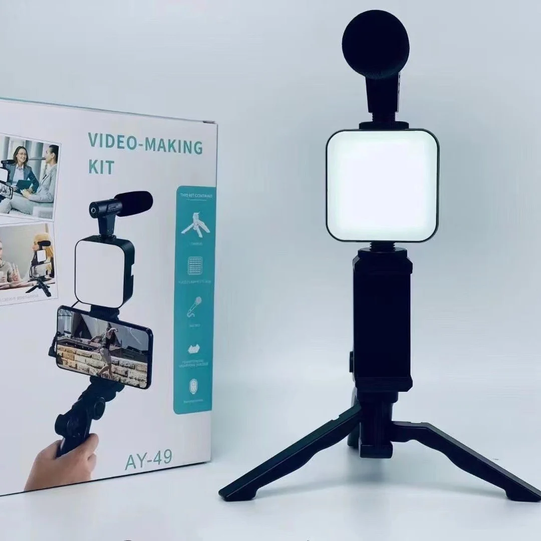 Kit Vlogging Ponsel Pintar den - Photography Led Lighting Kit ulasan dan harga