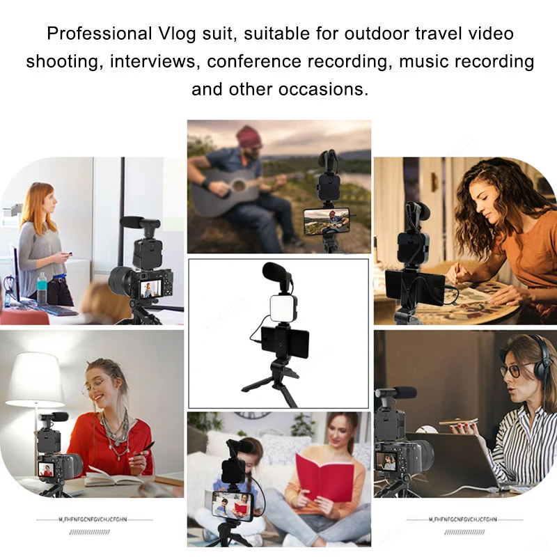 Kit Vlogging Ponsel Pintar den - Photography Led Lighting Kit ulasan dan harga