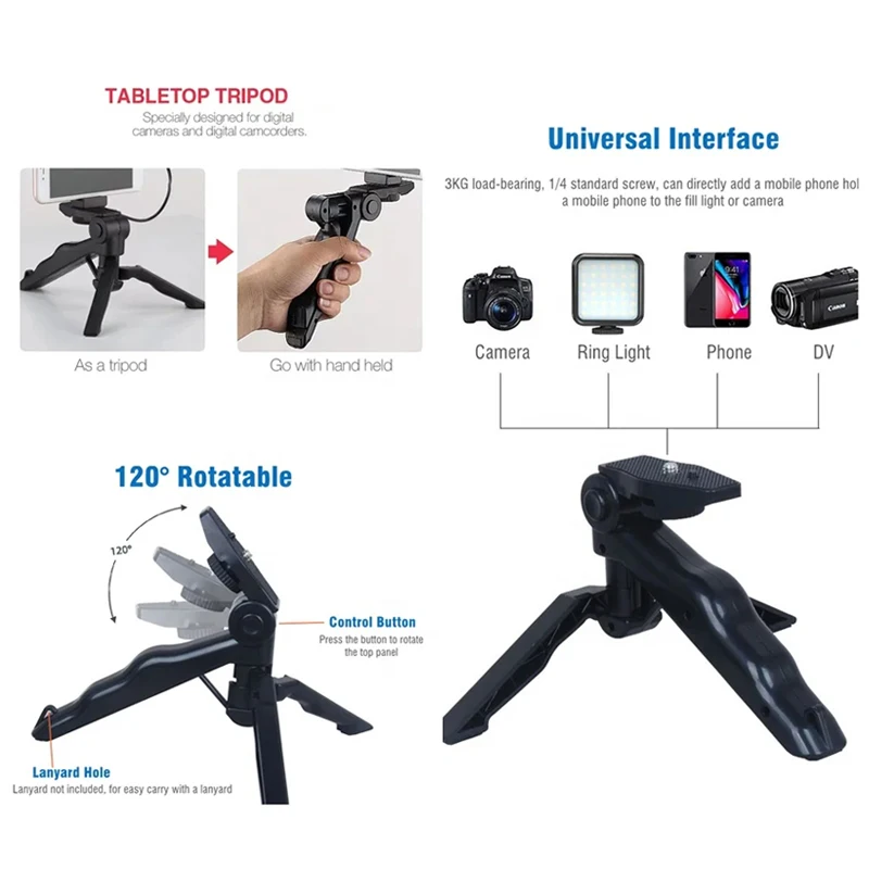 Kit Vlogging Ponsel Pintar den - Photography Led Lighting Kit ulasan dan harga