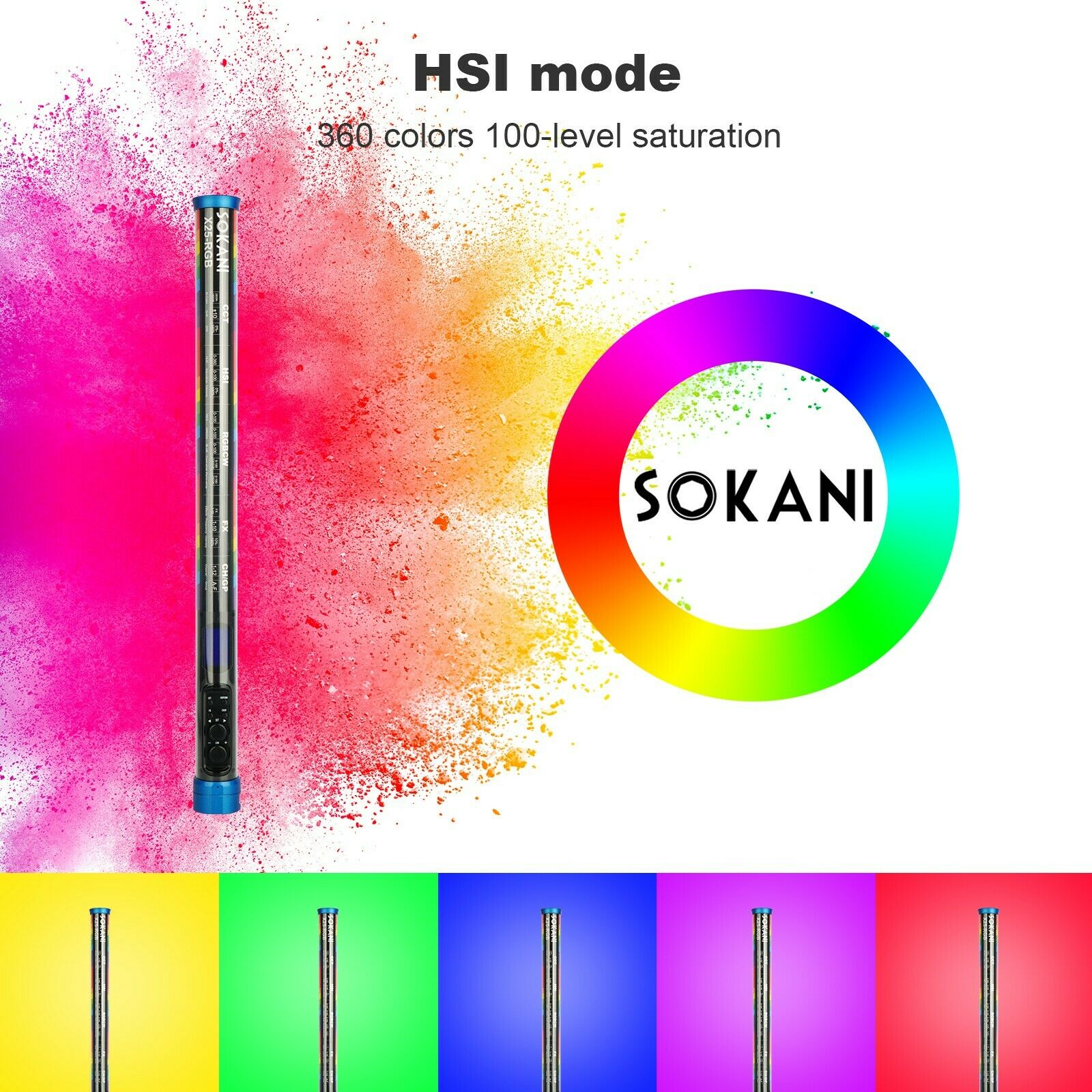 Sokani X25 RGB Lampu Video LED - Photography Lighting Wand ulasan dan harga