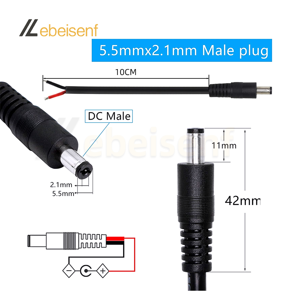 5/10 Buah 5.5X2.1 Plug DC Pria - Photography Led Lighting Kit ulasan dan harga