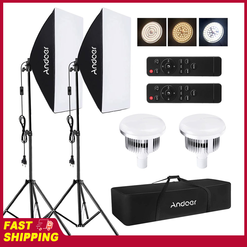Set Pencahayaan Softbox Andoer - Photography Lighting Set ulasan dan harga