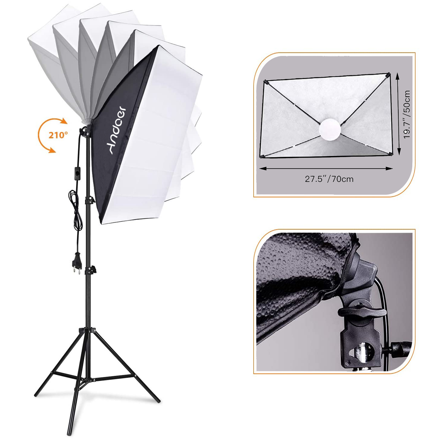 Set Pencahayaan Softbox Andoer - Photography Lighting Set ulasan dan harga