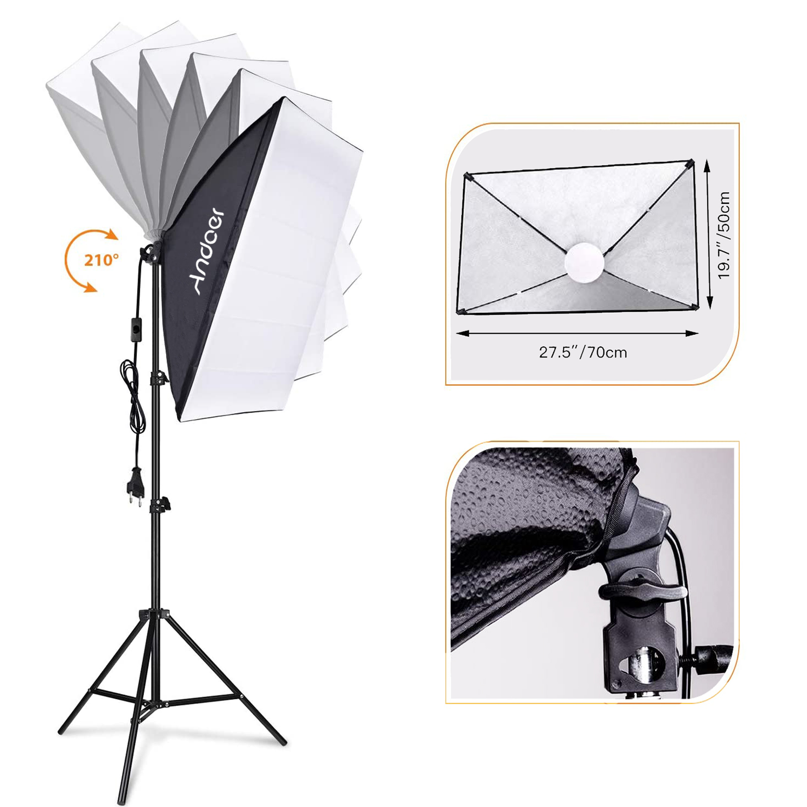 Andoer Set Lampu Softbox Kit L - Photography Lighting Set ulasan dan harga